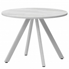 Стол нераздвижной Байкал Мини Байкал 800 (Н-3819) Фрост/Белый муар 800x800x750 Обеденные столы в пластике