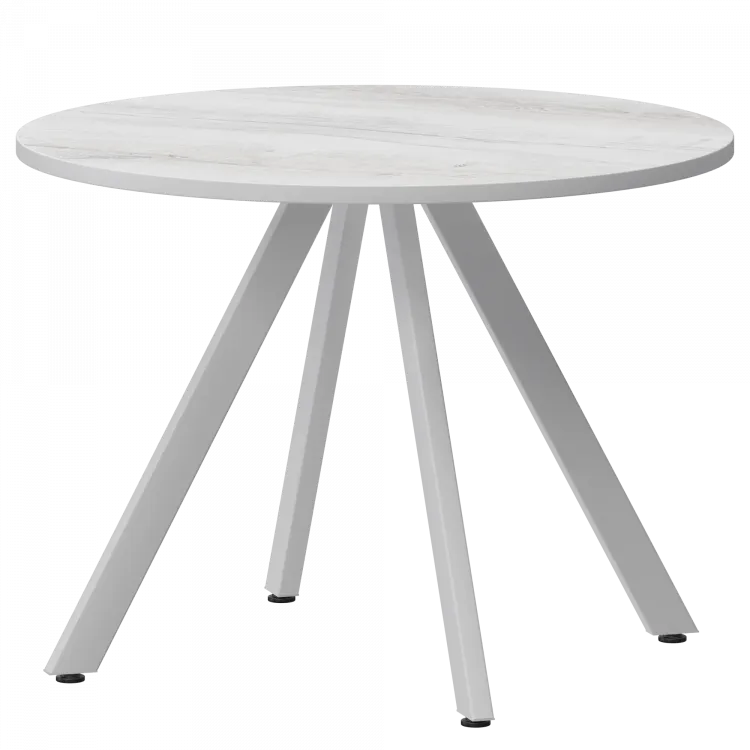 Стол нераздвижной Байкал Мини Байкал 800 (Н-3819) Фрост/Белый муар 800x800x750 Обеденные столы в пластике