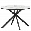 Стол нераздвижной Грань Грань 900 (Н-3824) Мрамор Белый/Черный муар 900x900x750 Обеденные столы в пластике