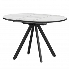 Стол раздвижной Байкал Мини Байкал 800+300 (Н-3777) Фрост/Черный муар 800x800x750 Обеденные столы в пластике