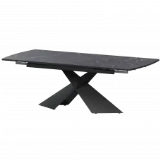 Стол раздвижной Модерн Модерн 1400х945+300 (Н-3833) Даркстоун/Черный муар 1400x945x750 Обеденные столы в пластике