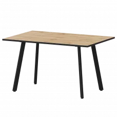 Стол нераздвижной Альфа Альфа 1200 (Н-3815) Дуб Вотан/Черный муар 1200x800x750 Обеденные столы в пластике