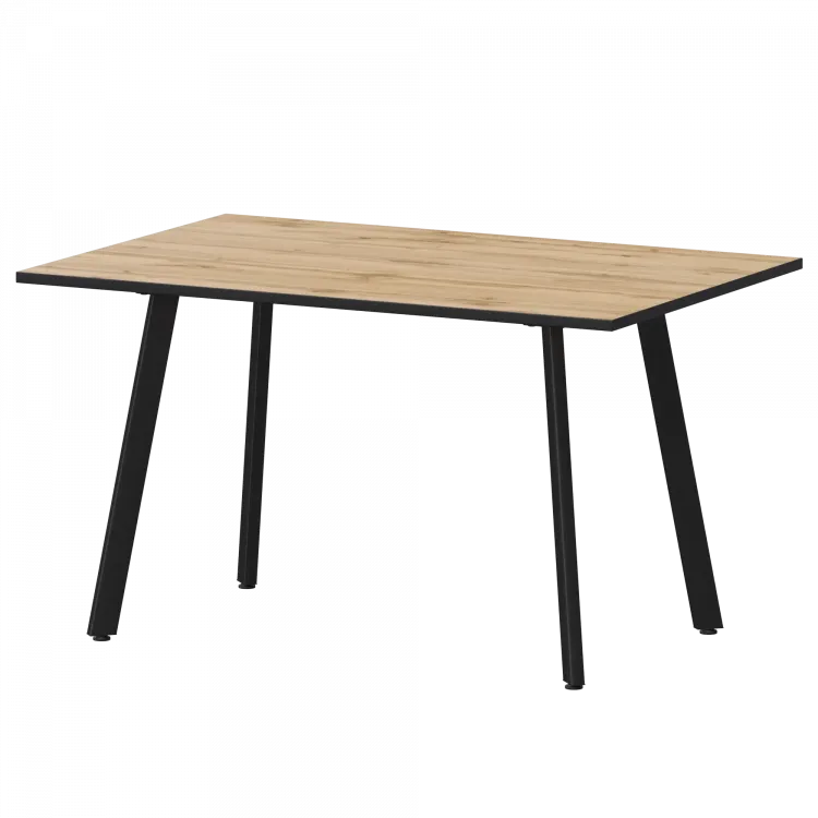 Стол нераздвижной Альфа Альфа 1200 (Н-3815) Дуб Вотан/Черный муар 1200x800x750 Обеденные столы в пластике