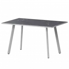 Стол нераздвижной Альфа Альфа 1200 (Н-3815) Даркстоун/Белый муар 1200x800x750 Обеденные столы в пластике