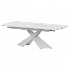 Стол раздвижной Модерн Модерн 1400х800+300 (Н-3832) Фрост/Белый муар 1400x800x750 Обеденные столы в пластике