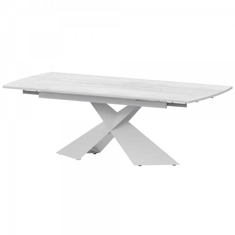 Стол раздвижной Модерн Модерн 1400х800+300 (Н-3832) Фрост/Белый муар 1400x800x750 Обеденные столы в пластике