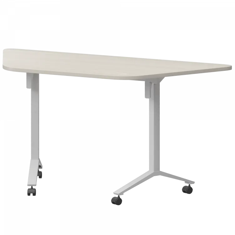 Стол мобильный складной трапециевидный МБ22-127.58Т Ясень шимо/Белый 1278x585x750 Моби