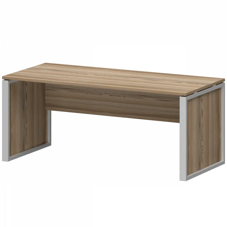 Стол руководителя НТМ-180 Дуб сафари/Металлик 1800x800x750 Аргентум-М