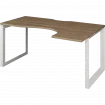 Стол эргономичный правый на металлокаркасе НТМП.О-060.ПР Дуб сафари/Белый 1600x1000x750 Аргентум-МП