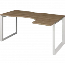 Стол эргономичный правый на металлокаркасе НТМП.О-060.ПР Дуб сафари/Белый 1600x1000x750 Аргентум-МП