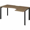 Стол эргономичный правый на металлокаркасе НТМП.П-040.ПР Дуб сафари/Антрацит 1400x1100x750 Аргентум-МП