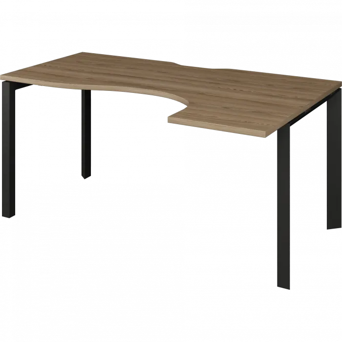 Стол эргономичный правый на металлокаркасе НТМП.П-040.ПР Дуб сафари/Антрацит 1400x1100x750 Аргентум-МП