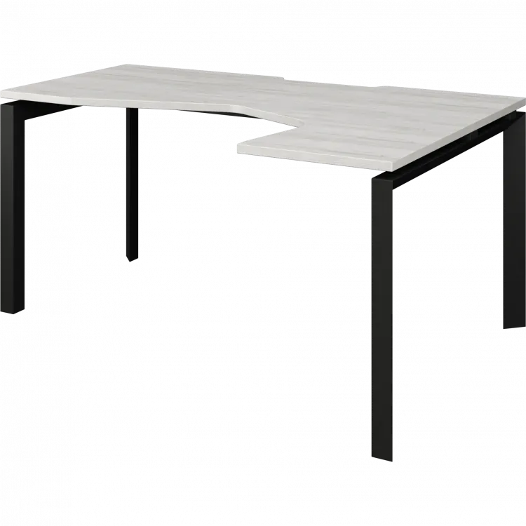 Стол эргономичный правый на металлокаркасе НТМП.П-060.ПР Сосна винтер/Антрацит 1600x1000x750 Аргентум-МП