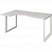 Стол эргономичный левый на металлокаркасе НТМП.О-040.ЛВ Сосна винтер/Белый 1400x1000x750 Аргентум-МП