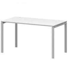 Стол на металлокаркасе СМС25-П-16К.73.Пр25 Белый/Белый 1600x730x750 Смарт