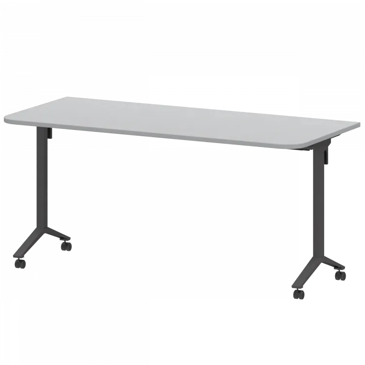 Стол мобильный складной радиусный МБ22-160.70Р Серый/Антрацит 1600x700x750 Моби