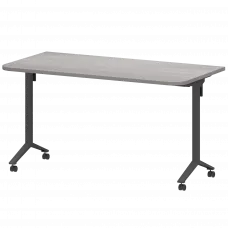 Стол мобильный складной радиусный МБ25-140.70Р Лиственница/Антрацит 1400x700x750 Моби