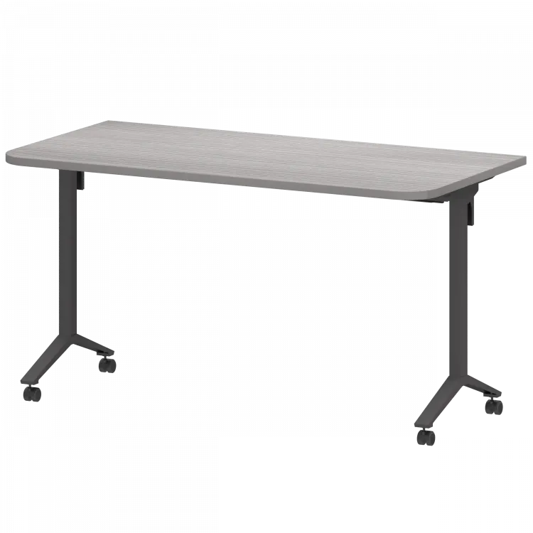 Стол мобильный складной радиусный МБ25-140.70Р Лиственница/Антрацит 1400x700x750 Моби