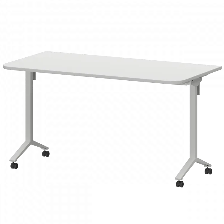 Стол мобильный складной радиусный МБ22-140.70Р Белый/Белый 1400x700x750 Моби