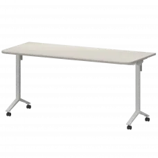 Стол мобильный складной радиусный МБ22-160.70Р Ясень шимо/Белый 1600x700x750 Моби