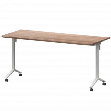 Стол мобильный складной радиусный МБ22-160.70Р Темный шимо/Белый 1600x700x750 Моби