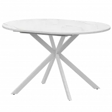 Стол раздвижной Грань Грань 900+300 (Н-3784) Азул/Белый муар 900x900x750 Обеденные столы в пластике