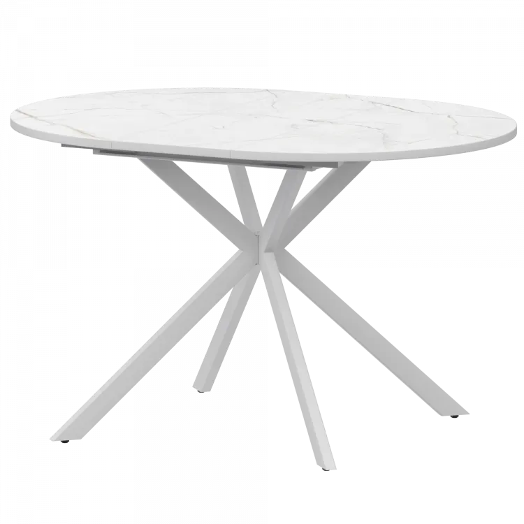 Стол раздвижной Грань Грань 900+300 (Н-3784) Азул/Белый муар 900x900x750 Обеденные столы в пластике