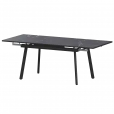 Стол раздвижной Гранд Гранд 1400+300+300 (Н-3799) Даркстоун/Черный муар 1400x800x750 Обеденные столы в пластике