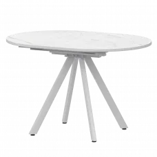 Стол раздвижной Байкал Мини Байкал 900+300 (Н-3784) Азул/Белый муар 900x900x750 Обеденные столы в пластике