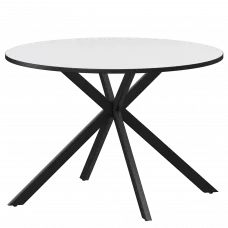 Стол нераздвижной Грань 2 Грань 2 1000 (Н-3879) Супер Белый/Черный муар 1000x1000x750 Обеденные столы в пластике