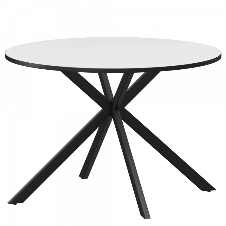 Стол нераздвижной Грань 2 Грань 2 1000 (Н-3879) Супер Белый/Черный муар 1000x1000x750 Обеденные столы в пластике