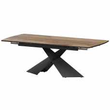 Стол раздвижной Модерн Модерн 1400х945+300 (Н-3833) Дуб Самдал/Черный муар 1400x945x750 Обеденные столы в пластике