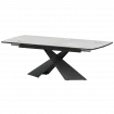 Стол раздвижной Модерн Модерн 1400х945+300 (Н-3833) Серый Каспий/Черный муар 1400x945x750 Обеденные столы в пластике