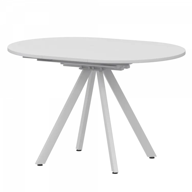 Стол раздвижной Байкал Байкал 1000+300 (Н-3783) Супер Белый/Белый муар 1000x1000x750 Обеденные столы в пластике