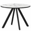 Стол нераздвижной Байкал Мини Байкал 900 (Н-3820) Мрамор Белый/Черный муар 900x900x750 Обеденные столы в пластике