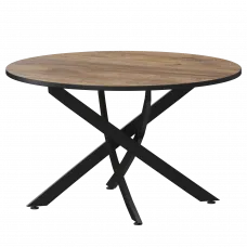 Стол нераздвижной Геометрия 2 Геометрия 2 1000 (Н-3782) Дуб Самдал/Черный муар 1000x1000x750 Обеденные столы в пластике