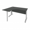 Riva Metal-L Стол криволинейный левый ПЛ.СА-3 (L) Антрацит/Металл Серый 1400*1200*750