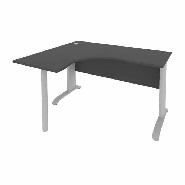 Riva Metal-L Стол криволинейный левый ПЛ.СА-3 (L) Антрацит/Металл Серый 1400*1200*750