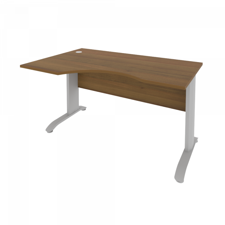 Riva Metal-L Стол криволинейный левый ПЛ.СА-2 (L) Орех Гварнери/Металл Серый 1400*900*750