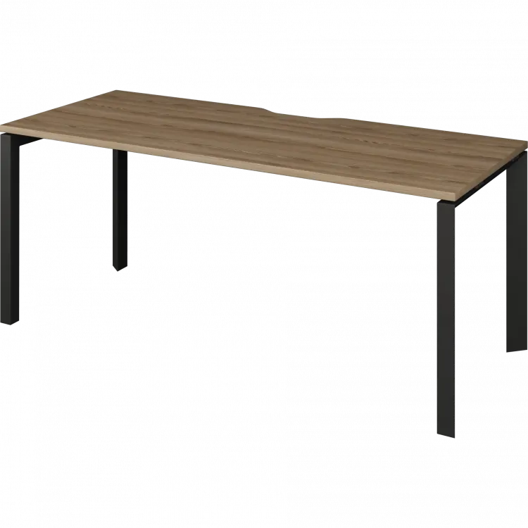 Стол на металлокаркасе НТМП.П-180 Дуб сафари/Антрацит 1800x730x750 Аргентум-МП