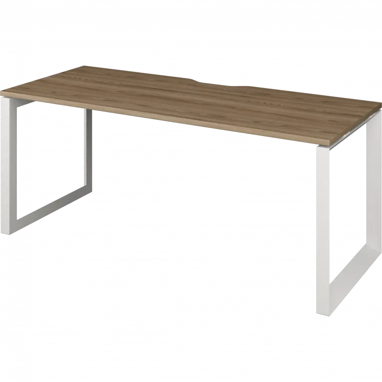 Стол на металлокаркасе НТМП.О-180 Дуб сафари/Белый 1800x730x750 Аргентум-МП