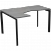 Стол эргономичный левый на металлокаркасе НТМП.П-060.ЛВ Лиственница/Антрацит 1600x1000x750 Аргентум-МП
