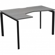 Стол эргономичный левый на металлокаркасе НТМП.П-060.ЛВ Лиственница/Антрацит 1600x1000x750 Аргентум-МП