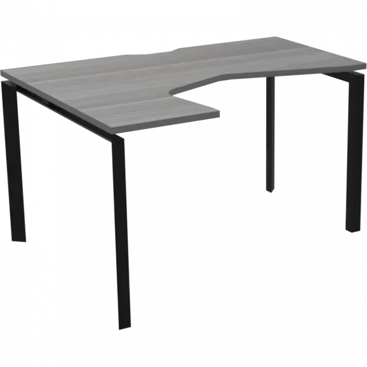 Стол эргономичный левый на металлокаркасе НТМП.П-060.ЛВ Лиственница/Антрацит 1600x1000x750 Аргентум-МП