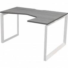 Стол эргономичный правый на металлокаркасе НТМП.О-060.ПР Лиственница/Белый 1600x1000x750 Аргентум-МП