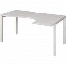 Стол эргономичный правый на металлокаркасе НТМП.П-060.ПР Сосна винтер/Белый 1600x1000x750 Аргентум-МП