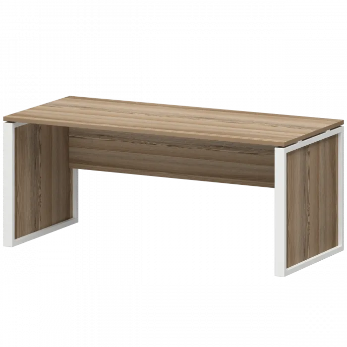 Стол руководителя НТМ-180 Дуб сафари/Белый 1800x800x750 Аргентум-М