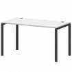 Стол на металлокаркасе СМС25-П-16К.73.Пр25 Белый/Антрацит 1600x730x750 Смарт