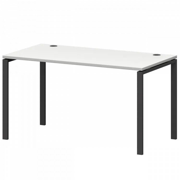 Стол на металлокаркасе СМС25-П-16К.73.Пр25 Белый/Антрацит 1600x730x750 Смарт