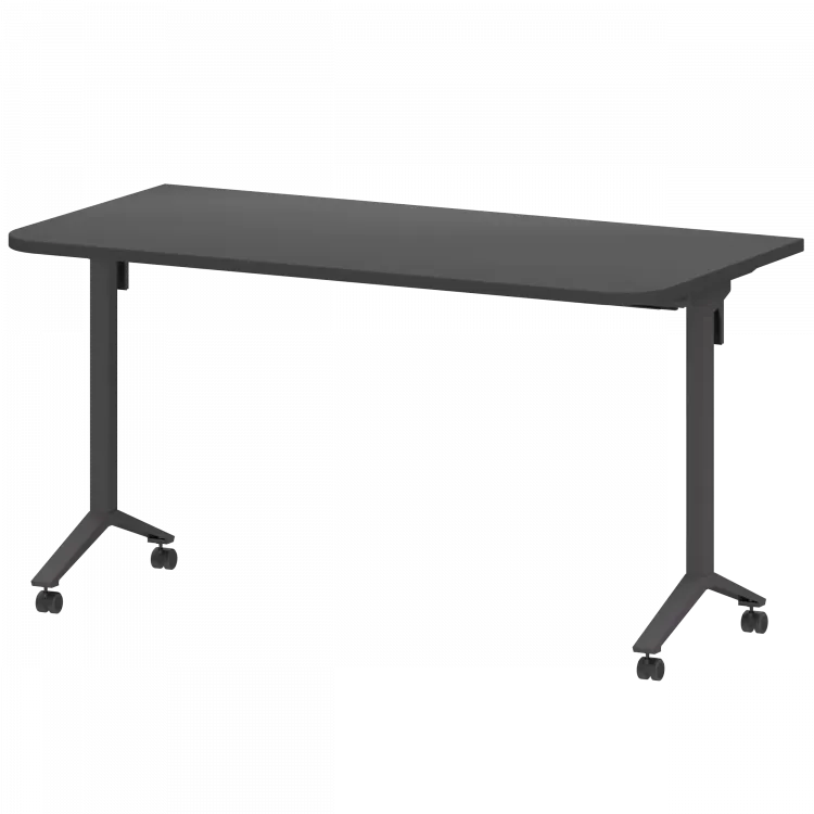 Стол мобильный складной радиусный МБ25-140.70Р Графит/Антрацит 1400x700x750 Моби